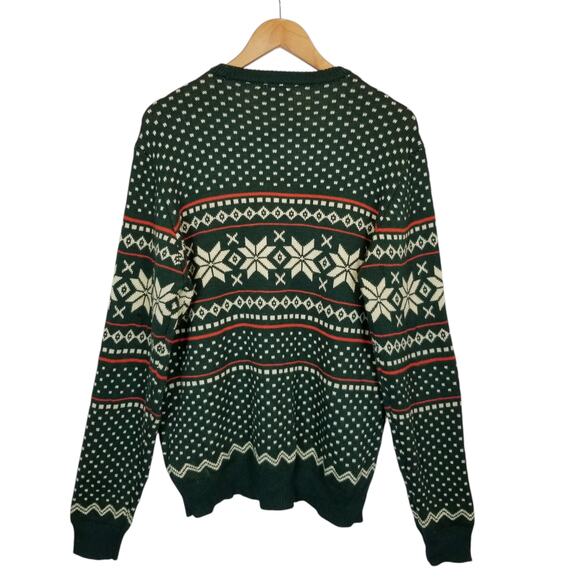 Elf Unisex Santa Crewneck Ugly Christmas Sweater Green Size XL - Picture 2 of 5